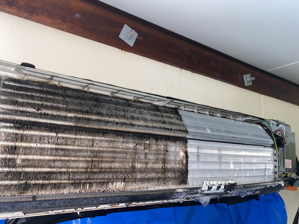 Dirty Split System Fan — Commercial HVAC Cleaners in South East Queensland