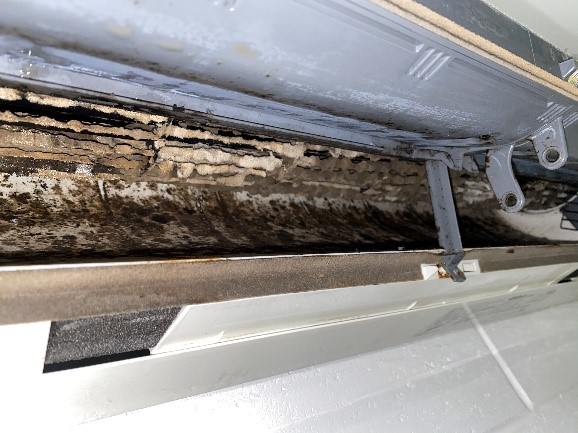 Mould Growth On Split System Before — Commercial HVAC Cleaners in South East Queensland
