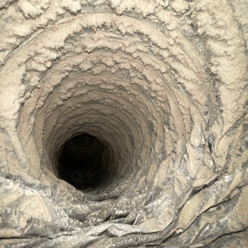 Aircon duct full of dust — Toilet & Bathroom Exhaust Cleaning in South East QLD
