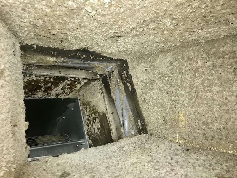 Worn and weathered air conditioner ventilation shaft — Ductwork Remediation in South East QLD