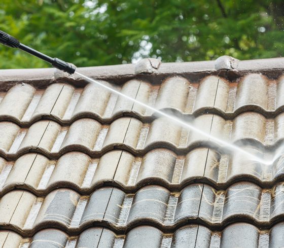 Roof Cleaning With High Pressure Washer — Commercial HVAC Cleaners in Sunshine Coast, QLD